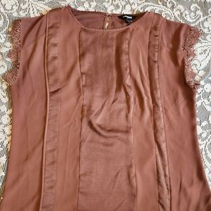 Express Satin Shirt with Lace Detail
